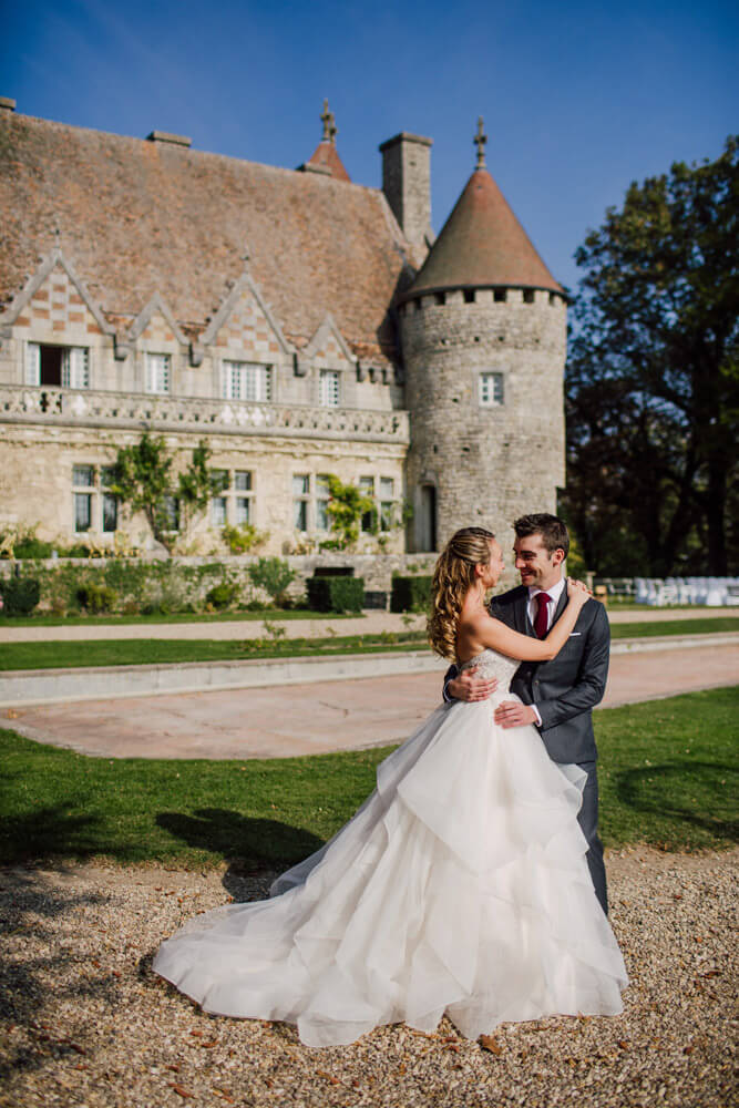 bride & groom in a wedding at chateau d'hattonchatel metz france